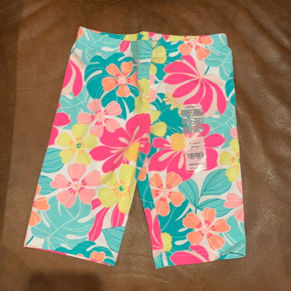 Flowered legging shorts
